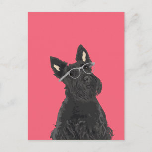 Carte postale Hipster Scottish Terrier pour Amoure