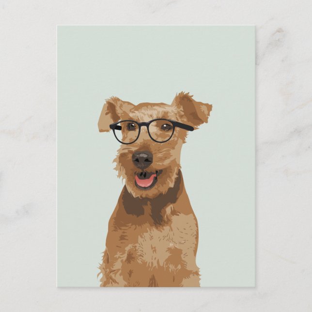 Carte postale Hipster Welsh Terrier pour Amoureux  (Devant)