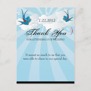 Carte Postale Hirondelles de tatouage et Merci urbain de défilem