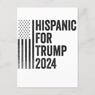 Carte Postale Hispanique Pour Trump 2024 - Drapeau Patriotique A