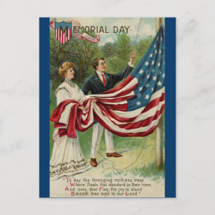 Carte Postale Hisser le drapeau le jour du mémorial
