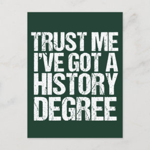 Carte Postale Histoire amusante Diplôme Citation Historien