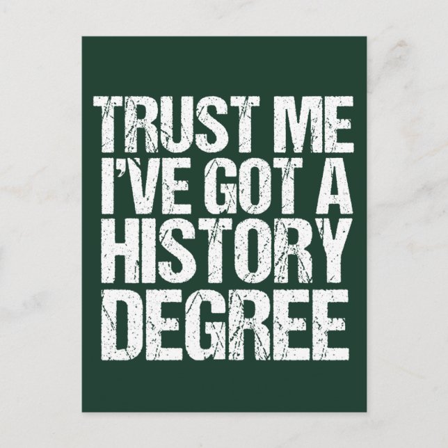 Carte Postale Histoire amusante Diplôme Citation Historien (Devant)
