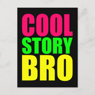 Carte Postale Histoire Cool Frère en Couleurs de Style Néon