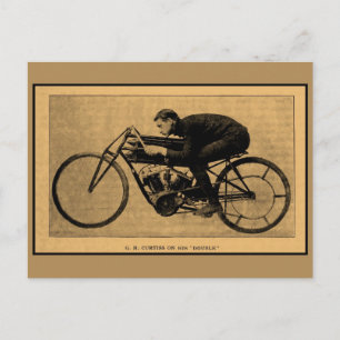 Carte Postale Histoire de la moto GH Curtiss sur son Double
