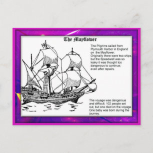 Carte Postale Histoire, Pères pèlerins, Mayflower