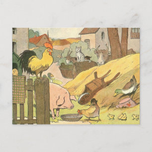 Carte Postale Histoire pour enfants Livre Animaux de ferme