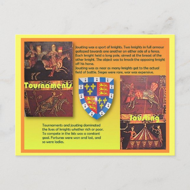Carte Postale Histoire, Tournois médiévaux (Devant)