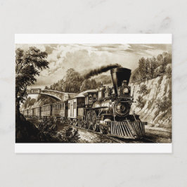 Carte Postale Historique des locomotives des moteurs à vapeur
