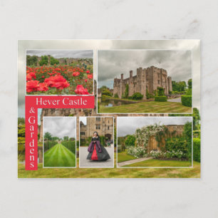 Carte Postale Historique Hévère Château & Jardins Kent Pittoresq