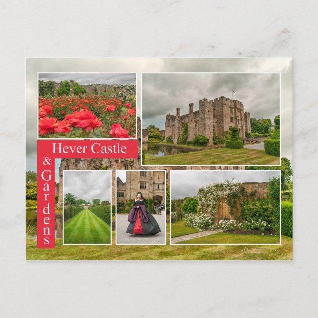 Carte Postale Historique Hévère Château & Jardins Kent Pittoresq (Devant)