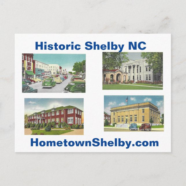 Carte postale historique Shelby NC (Devant)