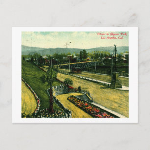 Carte Postale Hiver 1912, Elysian Park, Los Angeles Vintage