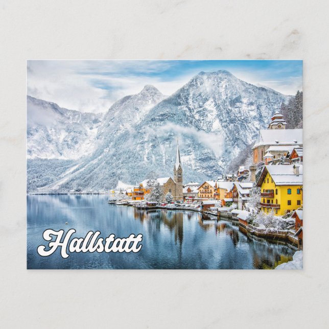 Carte Postale Hiver À Hallstatt, Autriche (Devant)
