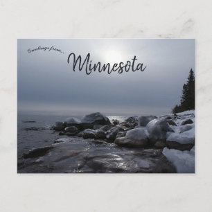 Carte Postale Hiver au lac Supérieur du Minnesota