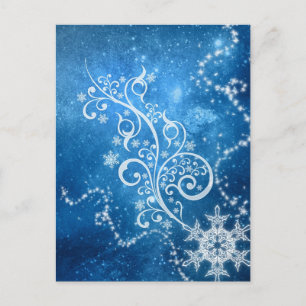 Carte Postale Hiver bleu