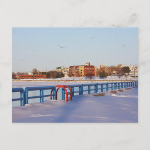Carte Postale HIVER EN CENTRE-VILLE, GRAND HAVEN, MI. États-Unis