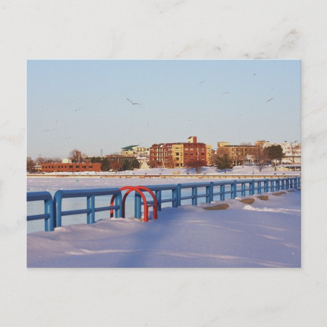 Carte Postale HIVER EN CENTRE-VILLE, GRAND HAVEN, MI. États-Unis (Devant)