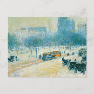 Carte Postale Hiver en Union Carré par Frederick Childe Hassam