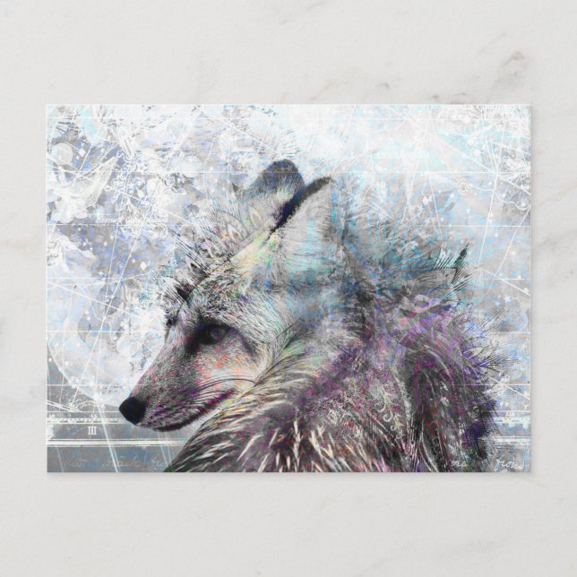 Carte Postale Hiver Fox Spirit Animal (Devant)
