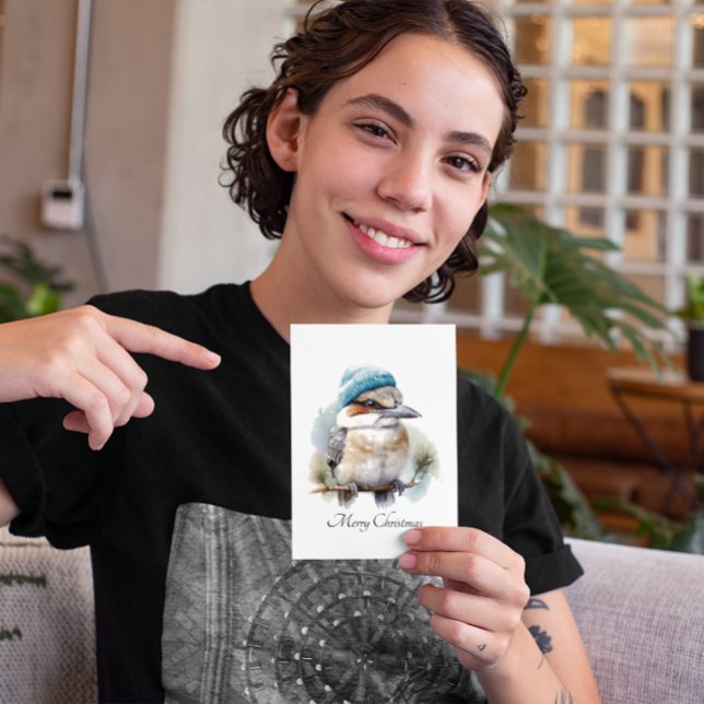 Carte Postale Hiver Kookaburra voeux, personnalisé (Créateur téléchargé)