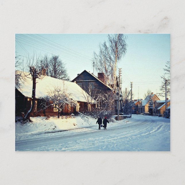 Carte Postale Hiver matin, Prienai, Lituanie Hiver (Devant)