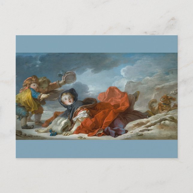Carte Postale Hiver par Jean-Honore Fragonard (Devant)