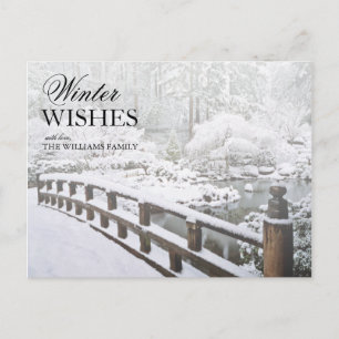 Carte Postale Hiver Snowfall au Jardin Japonais