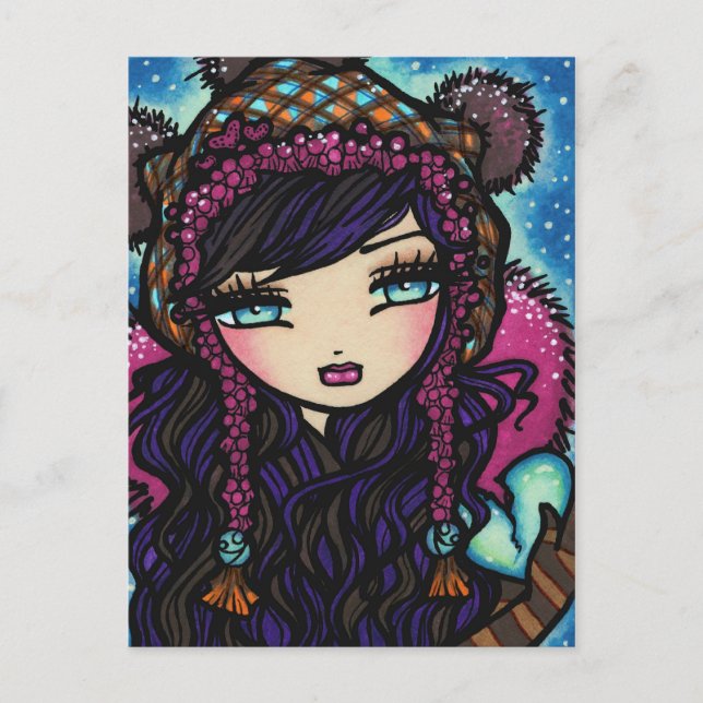 Carte postale Hiver Snowflake Heart of Ice Girl Ar (Devant)