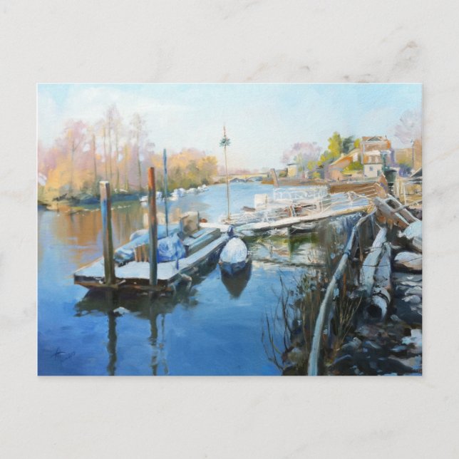 Carte Postale Hiver Sur La Tamise, Richmond (Devant)