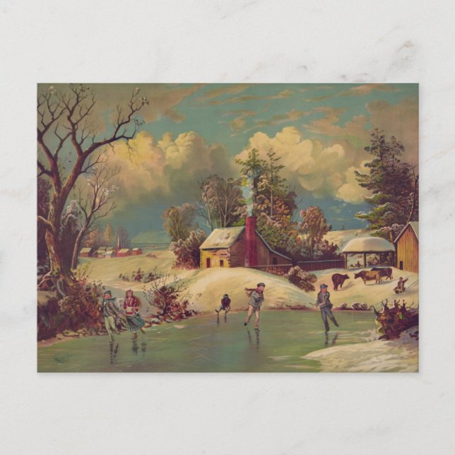 Carte postale hiver vintage (Devant)