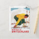 Carte Postale Hiver vintage En Suisse (Devant/Arrière en situation)