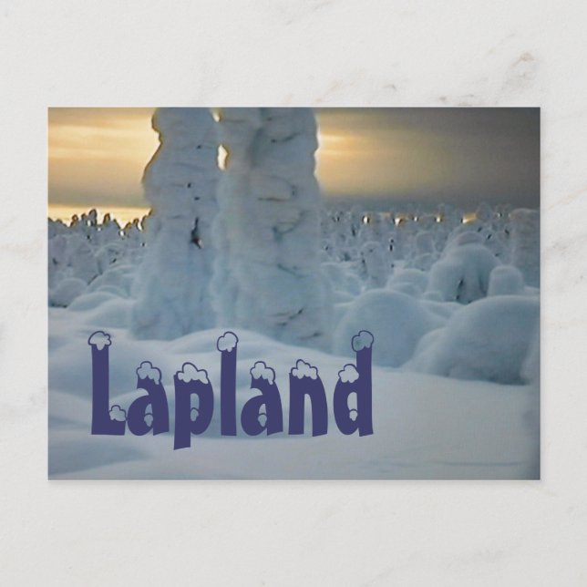 Carte postale hivernale de la Laponie (Devant)