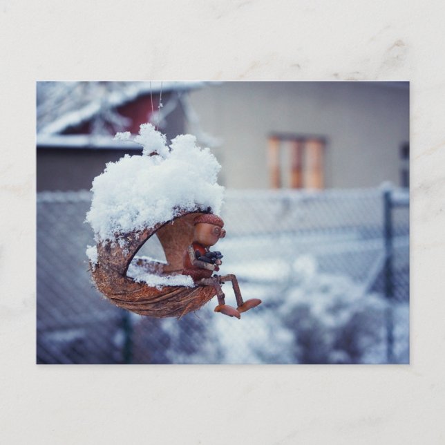 Carte postale hivernale d'un elfe de maïs (Devant)