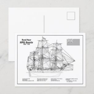 Carte Postale HMS Bounty - Plan directeur des expéditions BD