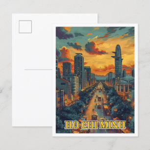 Carte Postale Ho Chi Minh Ville Viêt Nam Illustration de l'art V