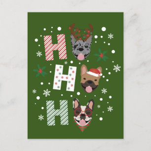 Carte Postale Ho Ho Ho French Bulldog Joyeux Noël
