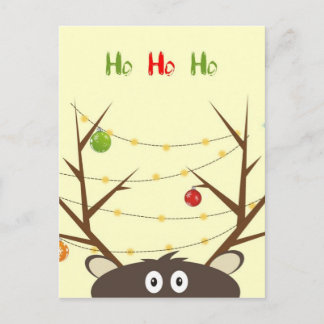 Carte Postale Ho Ho Ho Reindeer