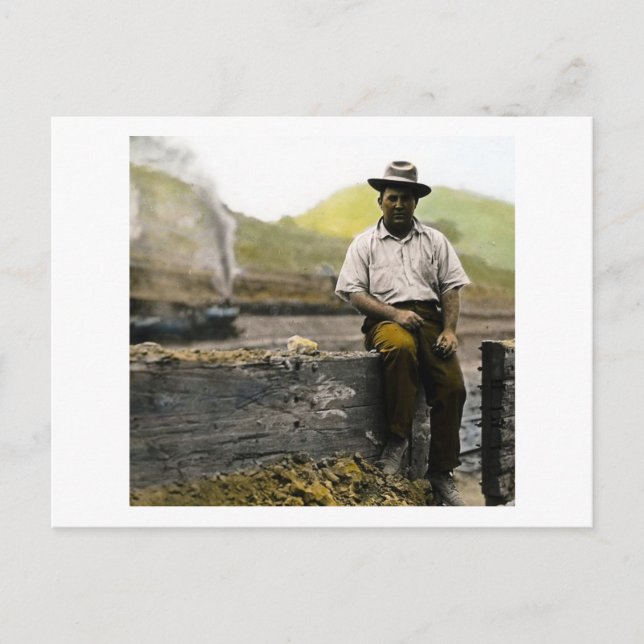 Carte Postale Hobo ferroviaire vintage (Devant)