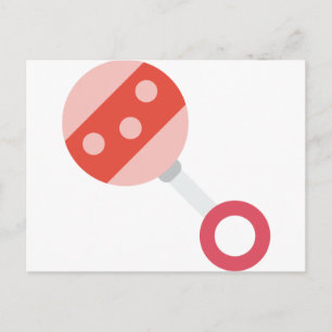 Carte Postale hochet rose pour bébé