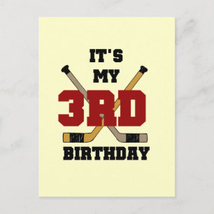 Carte Postale Hockey 3ème anniversaire Tshirts et cadeaux