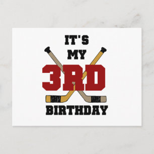 Carte Postale Hockey 3ème anniversaire Tshirts et cadeaux