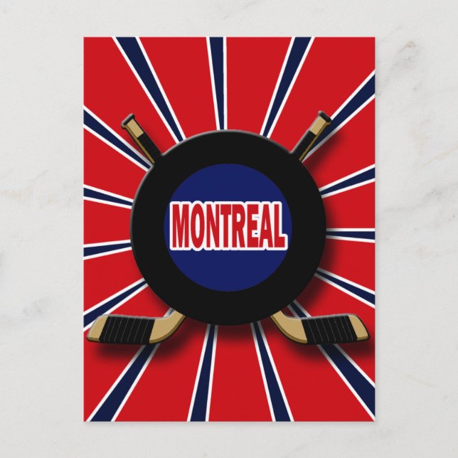 CARTE POSTALE HOCKEY RETRO MONTRÉAL (Devant)