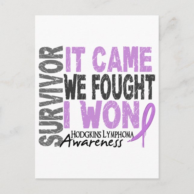 Carte Postale Hodgkins Lymphoma Survivor C'Est Venu Nous Nous Ba (Devant)