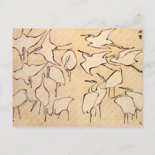 Carte postale Hokusai Cranes