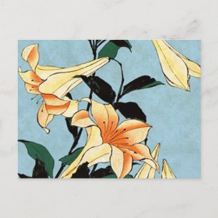 Carte postale Hokusai Japanese Lilies