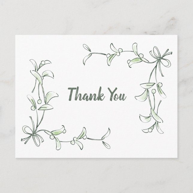 Carte Postale Holiday Holly Thank You Cards (Devant)