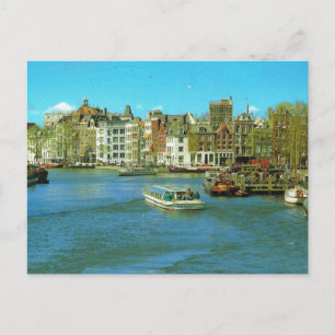 Carte Postale Holland, Amsterdam Harbour, Bateau touristique