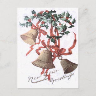 Carte Postale Holly Bell Ruban Rouge