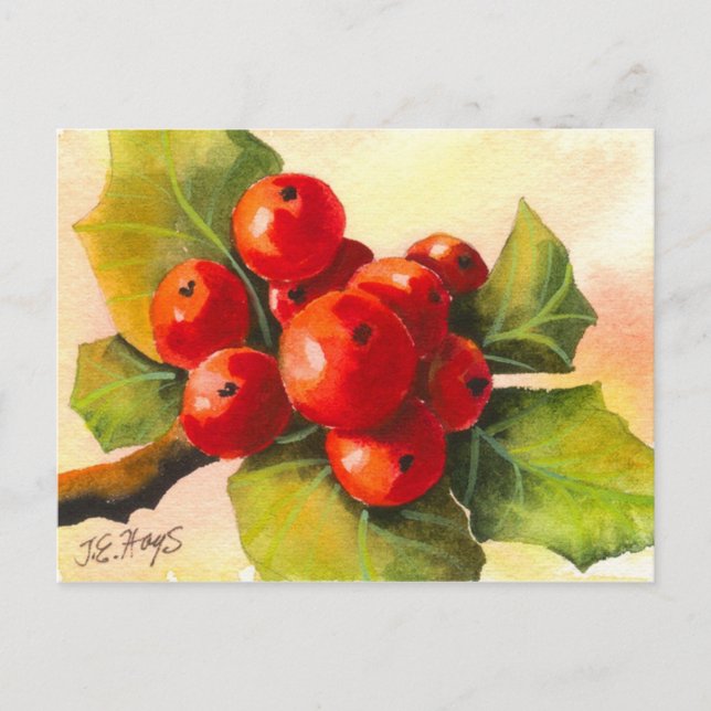 Carte Postale Holly Berries (Devant)